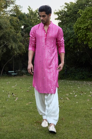 Ankit V Kapoor Yasir Mirror Embroidered Kurta & Salwar Set 