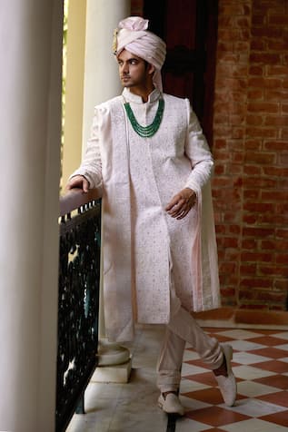 Ankit V Kapoor Ameera Vintage Jaal Embroidered Sherwani Set 