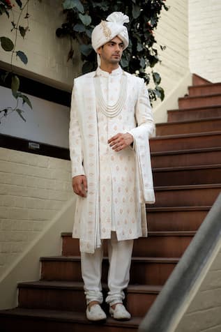 Ankit V Kapoor Fahad Thread Embroidered Sherwani Set 