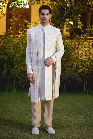 Ankit V Kapoor Umair Thread Embroidered Sherwani Set 