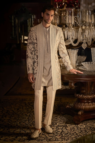 Seema Gujral Floral Embroidered Jacket & Kurta Set