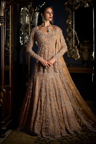Seema Gujral Cut Dana Embroidered Kurta Lehenga Set