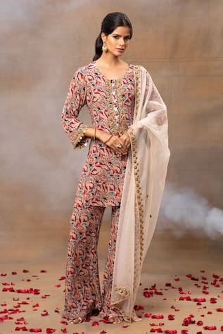 Mehak Murpana Abstract Print Kurta Pant Set 