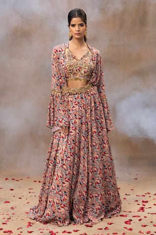 Mehak Murpana Sequin Embroidered Blouse Lehenga Set 