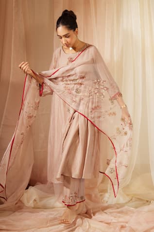 Sarang Kaur Hand Embroidered Dupatta 