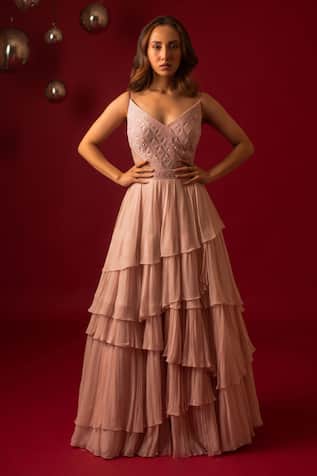 Embroidered Layered Gown 