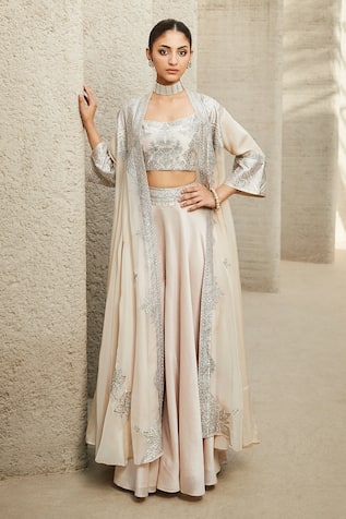 Matsya The Neo Classic Embroidered Cape Sharara Set 
