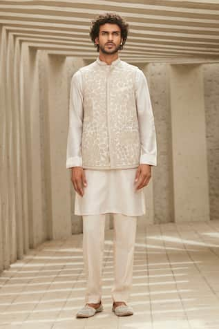 MATSYA Silk Chanderi Straight Kurta & Pant Set 