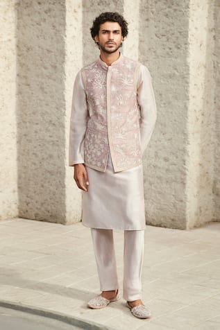 MATSYA Pure Chanderi Straight Kurta Set 