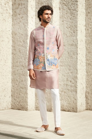 MATSYA Chanderi Straight Kurta Set 