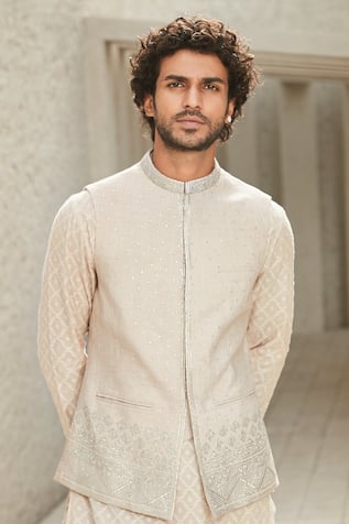 MATSYA Mod Minimal Embroidered Jodhpuri Bundi 