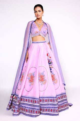 Isha Gupta Tayal Printed & Embroidered Kalidar Lehenga Set 