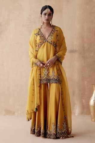 Aman Takyar Embroidered Kurta Sharara Set 