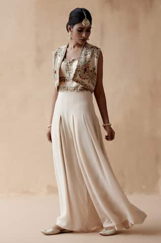 Aman Takyar Floral Embroidered Jumpsuit With Jacket 