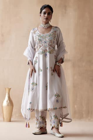 Aman Takyar Thread Embroidered Anarkali Set 