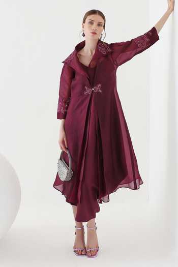 Mehak Talreja Couturre Draped Embroidered Dress With Cape 