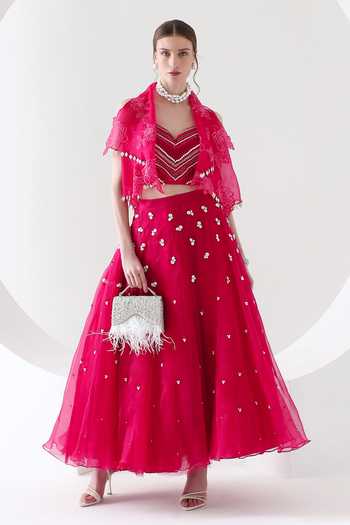 Mehak Talreja Couturre Dariya Pearls Embellished Lehenga & Jacket Set 