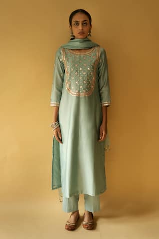 Apeksha Jain Label Gota Patti Embroidered Kurta Pant Set 