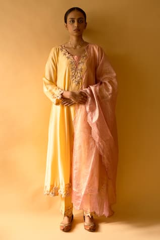 Apeksha Jain Label Kalabattu Embroidered Kalidar Kurta Pant Set 