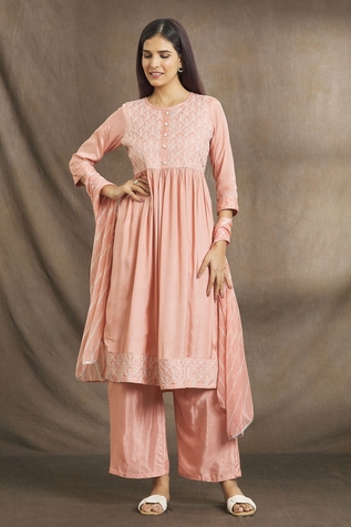 Adara Khan Thread Embroidered Anarkali Palazzo Set