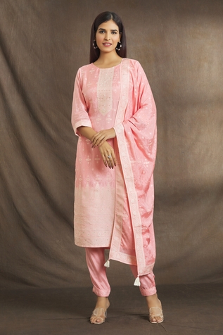 Adara Khan Zari Embroidered Straight Kurta Set