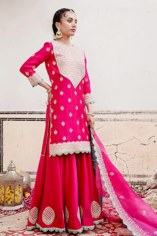 Surbhi Shah Marodi Embroidered Kurta Gharara Set 