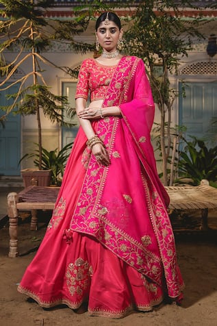 Surbhi Shah Silk Marodi Embroidered Bridal Lehenga Set 