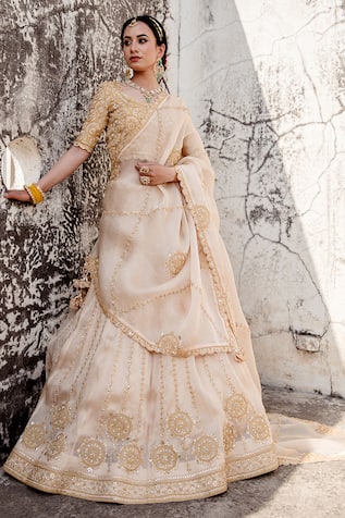 Surbhi Shah Blossom Embroidered Bridal Lehenga Set 