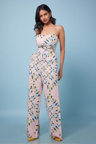 Senren by Eshana Raut Abstract Geometric Print Jumpsuit 