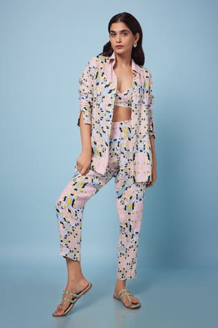 Senren by Eshana Raut Abstract Print Shirt & Pant Set 