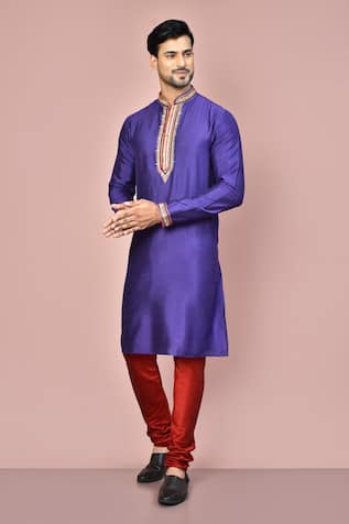 Cotton Silk Zardosi Embroidered Kurta 