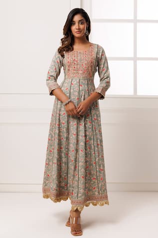 Flower Print Anarkali 