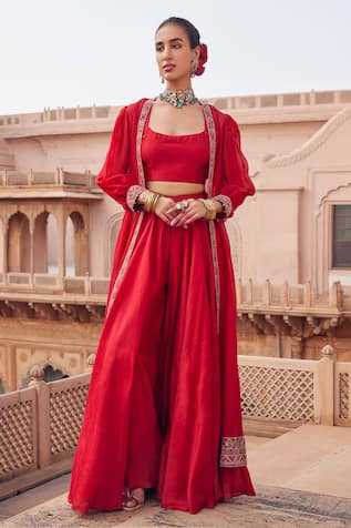 Seema Nanda Anan Cape & Flared Pant Set 