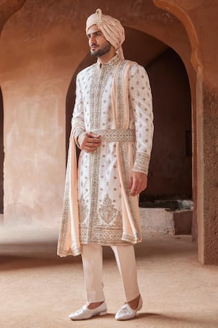 Nitika Gujral Dabka Embroidered Sherwani Trouser Set 