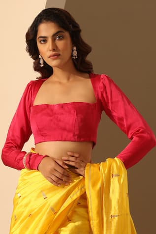 Satin Silk Full Sleeve Blouse 