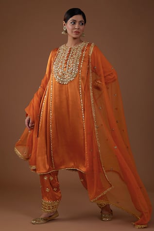 Preeti S Kapoor Sequin Yoke Embellished Kurta Set 