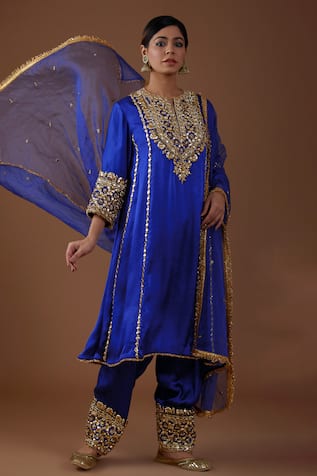 Preeti S Kapoor Pearl Embellished Kurta Salwar Set 