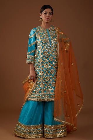 Preeti S Kapoor Embroidered A-Line Kurta Pant Set 