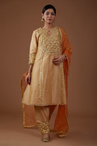 Preeti S Kapoor Sequins Embroidered A-Line Kurta Salwar Set 
