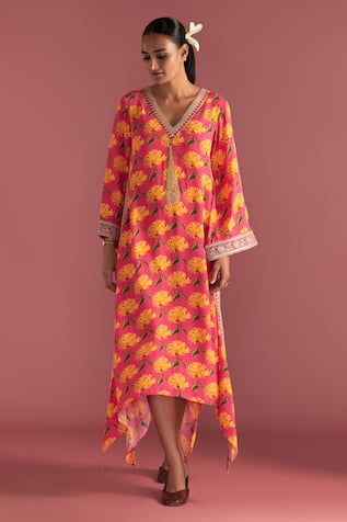 Masaba Mist Print & Embroidered Kaftan 