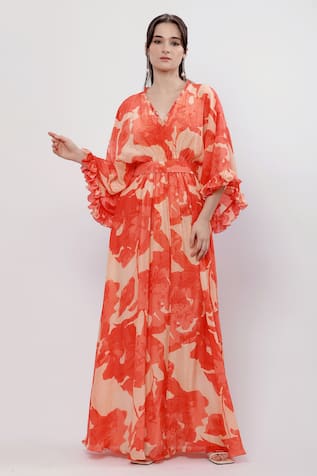 Mandira Wirk Blazing Kimono Sleeves Long Dress 