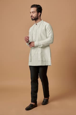 Aadiv Cotton Silk Layered Shirt Kurta 