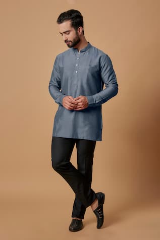 Avi Cotton Silk Pintuck Shirt Kurta 