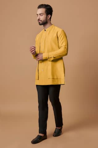 Bubber Couture Tanmay Plain Layered Short Kurta 
