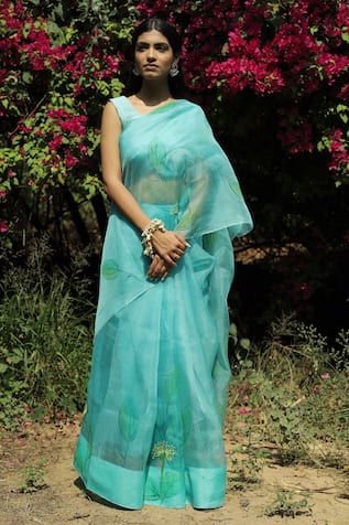 Mangalmay By Aastha Hand Painted Saree With Unstitched Blouse Piece 