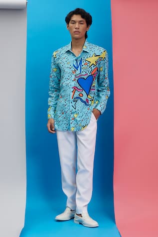 Nautanky A Riot Ocean Print Shirt 