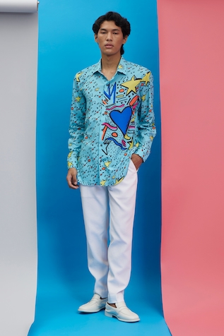 Nautanky A Riot Ocean Print Shirt