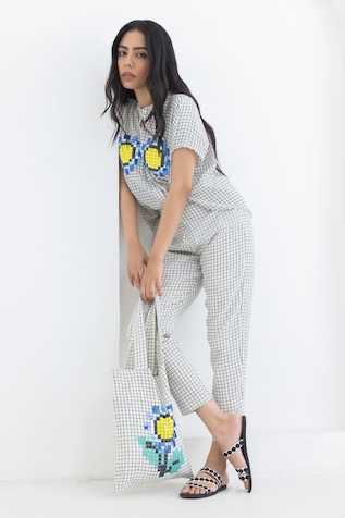 Pooja Rajgarhia Gupta Checkered Print Box Shirt & Trouser Set