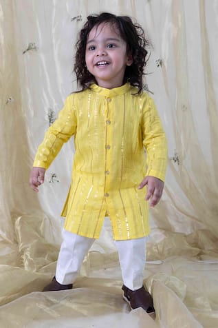 Tiber Taber Cotton Stripe Pattern Kurta With Pant 