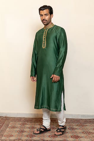 Nawab Chanderi Silk Kurta 